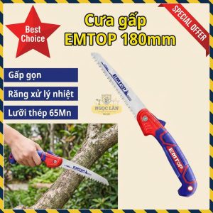 EMTOP Cưa Gấp 180mm Lưỡi Thép 65Mn Răng 7TPI EHASF1801
