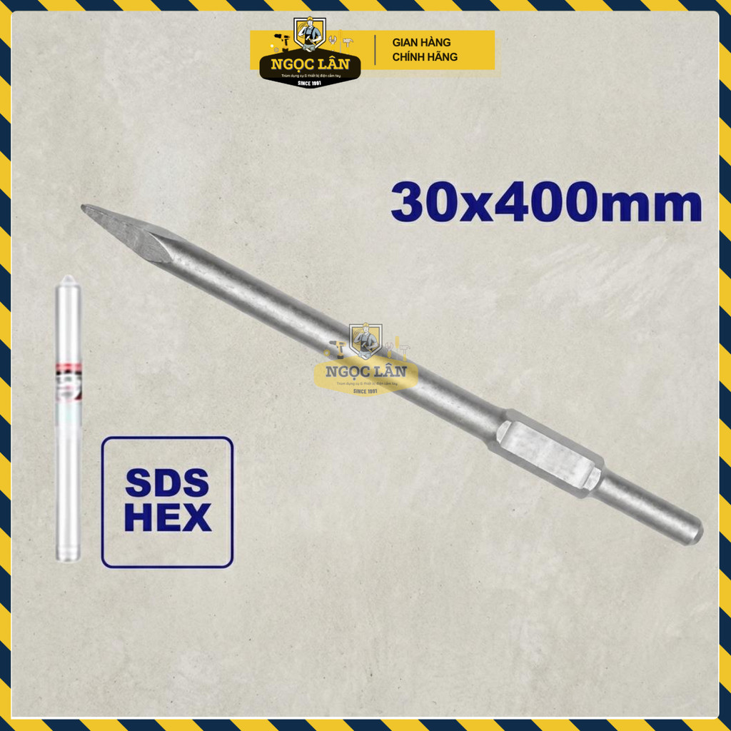 Mũi Đục Nhọn Đuôi Gài 30x400mm EMTOP ECHS034002 - Ảnh 2