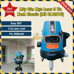 Máy Cân Mực Laser 5 Tia Xanh Classic Chính Hãng Mã CLA281G