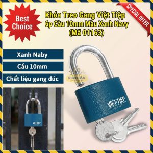 Khóa Treo Gang Việt Tiệp 6 Phân Cầu 10mm Xanh Navy Mã 01163