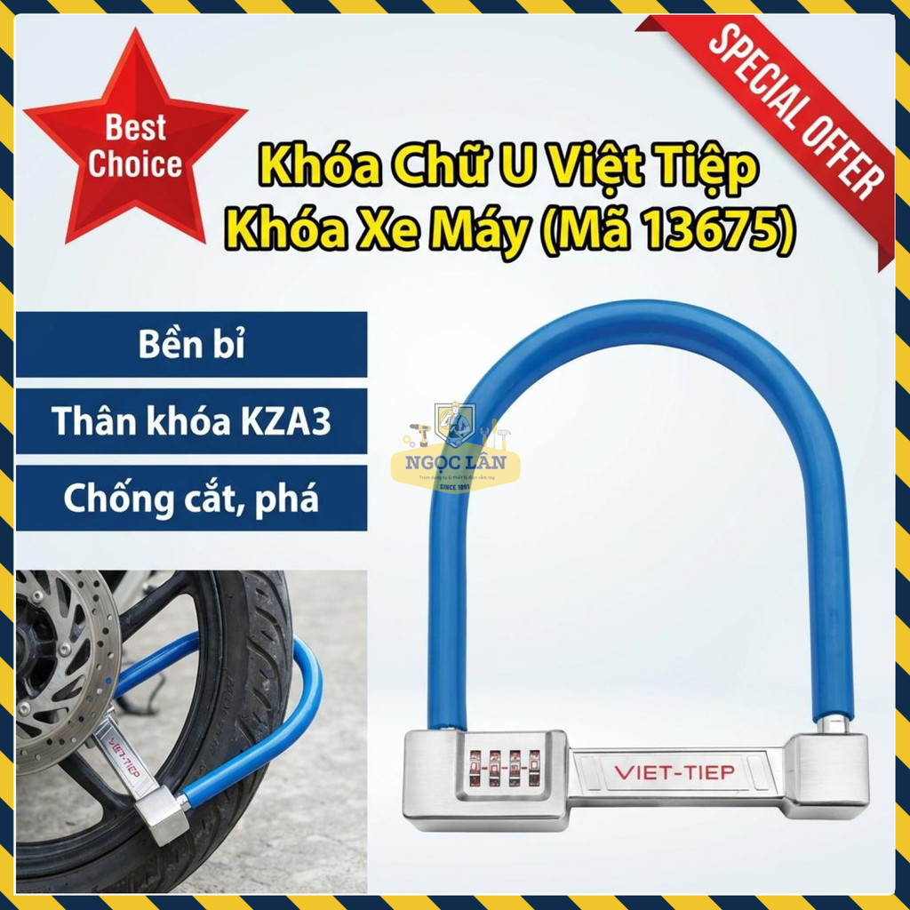 Khóa Chữ U Việt Tiệp Chính Hãng Cao Cấp Màu Ngẫu Nhiên Mã 13675