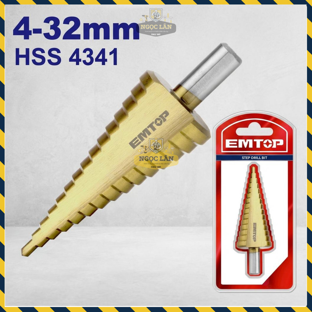 Mũi Khoan Bước EMTOP 4-32mm HSS4341 chuyên Inox Mỏng ESDL43233 - Ảnh 2