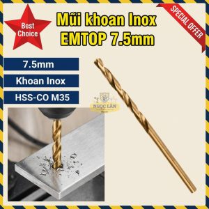 Mũi Khoan Inox EMTOP HSS-CO M35 7.5mm ETDB130751