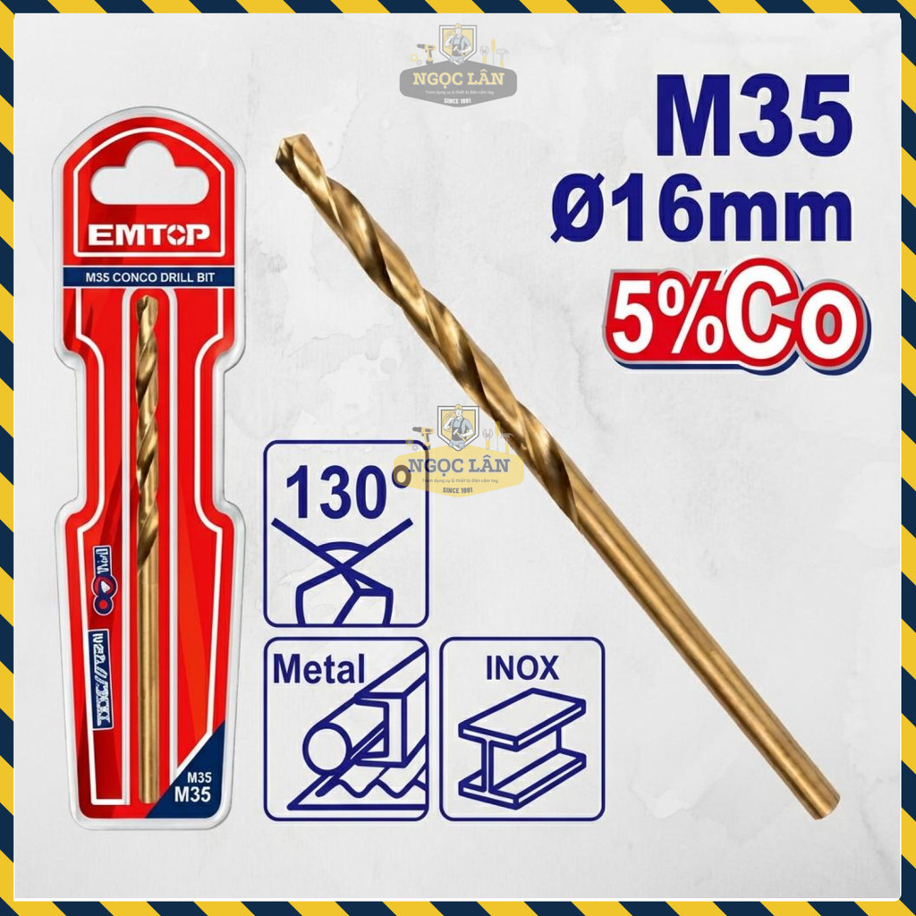 Mũi Khoan Inox HSS-CO M35 EMTOP 16mm Model ETDB131601 - Ảnh 2