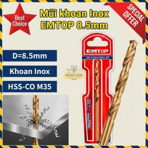Mũi Khoan Inox HSS-CO M35 EMTOP 8.5mm Chuyên Dụng ETDB130851