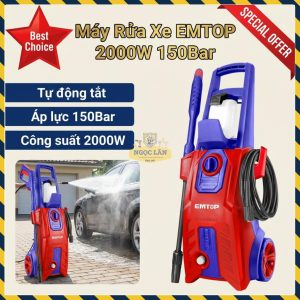 Máy Rửa Xe Áp Lực Cao EMTOP EHPW2001 2000W 150Bar Tự Động Tắt