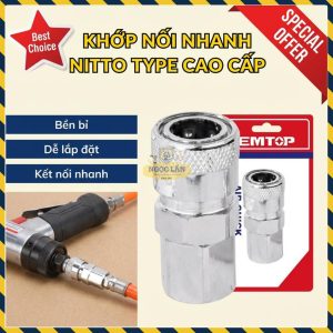 Khớp Nối Nhanh Khí nén Nitto EMTOP 1/4" Ren trong Cái EMQP0973