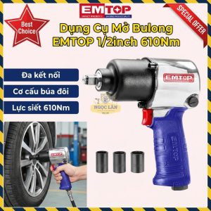 Dụng Cụ Mở Bulong Hơi 1/2" EMTOP Búa Đôi 610Nm EATL126801