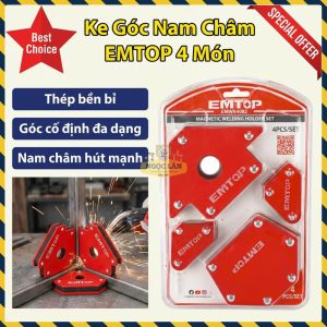Ke Góc Nam Châm EMTOP EMWH4002 Lực Hút Mạnh Bộ 4 Món
