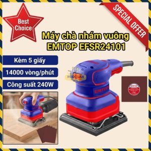 Máy Chà Nhám Vuông Điện EMTOP EFSR24101 240W Kèm 5 Giấy Nhám