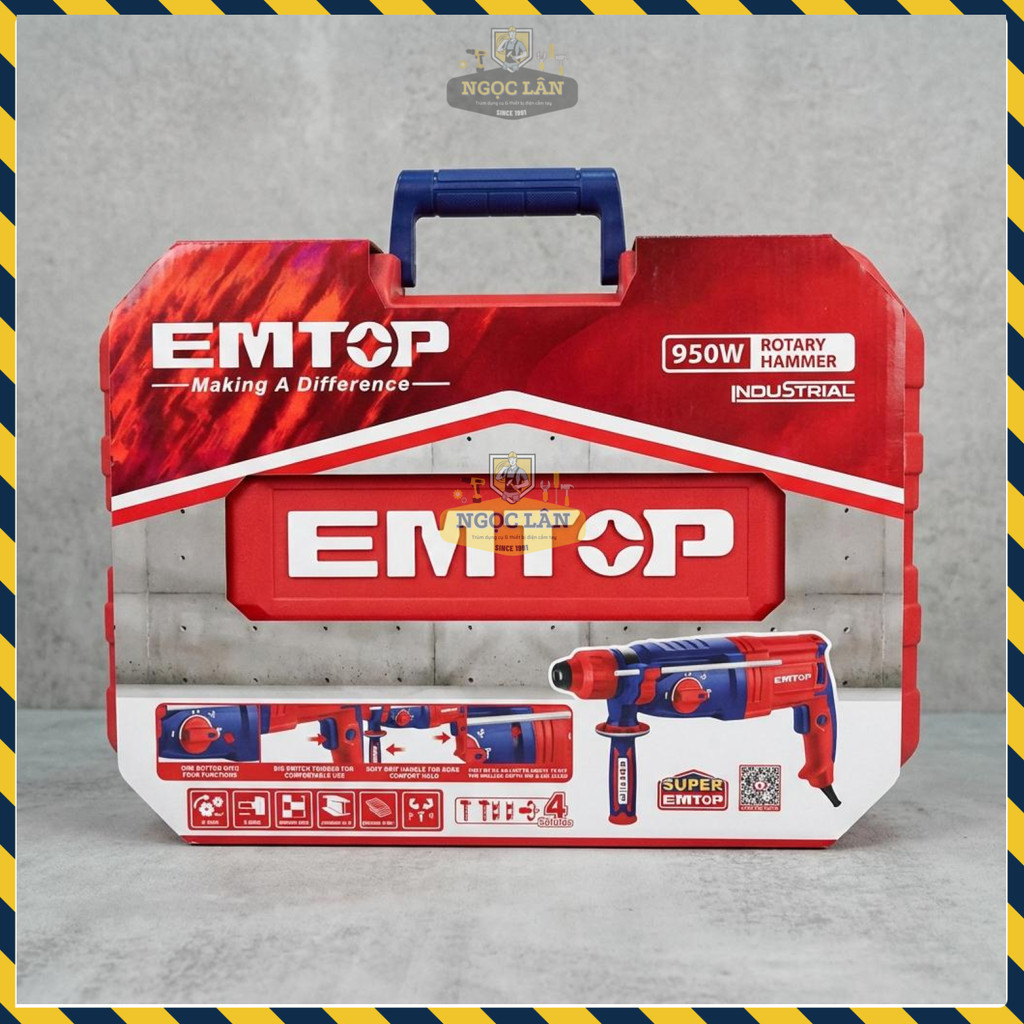 Máy Khoan Bê Tông EMTOP ERHRL951 - 950W, 3 Chức Năng - Ảnh 2