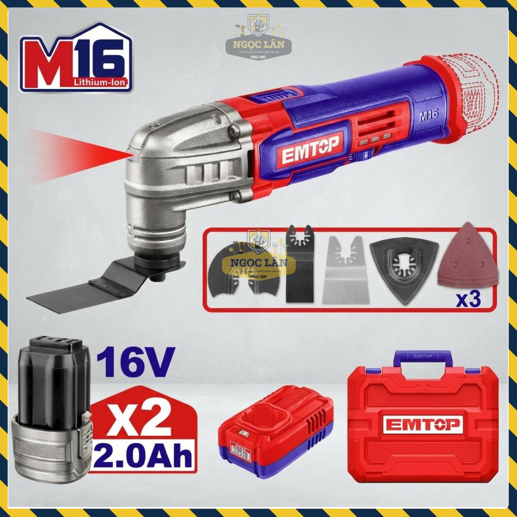 Máy Cắt Góc Rung Pin EMTOP 16V 6 Tốc Độ ELMF16222 - Ảnh 2