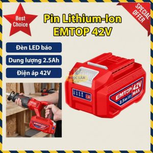 Pin Lithium-Ion EMTOP 42V 2.5Ah Hiệu Suất Cao EBPK42251