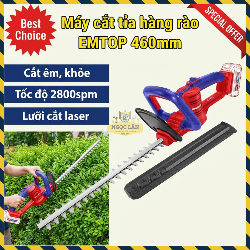 Thân Máy Cắt Tỉa Hàng Rào EMTOP Lưỡi Laser 460mm, 2800spm ELHT20018