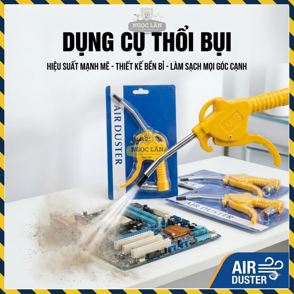 Béc Xịt Hơi Air Duster Cán Vàng, Combo 2 Cái, Xịt Bụi Thổi Khô - Ảnh 3