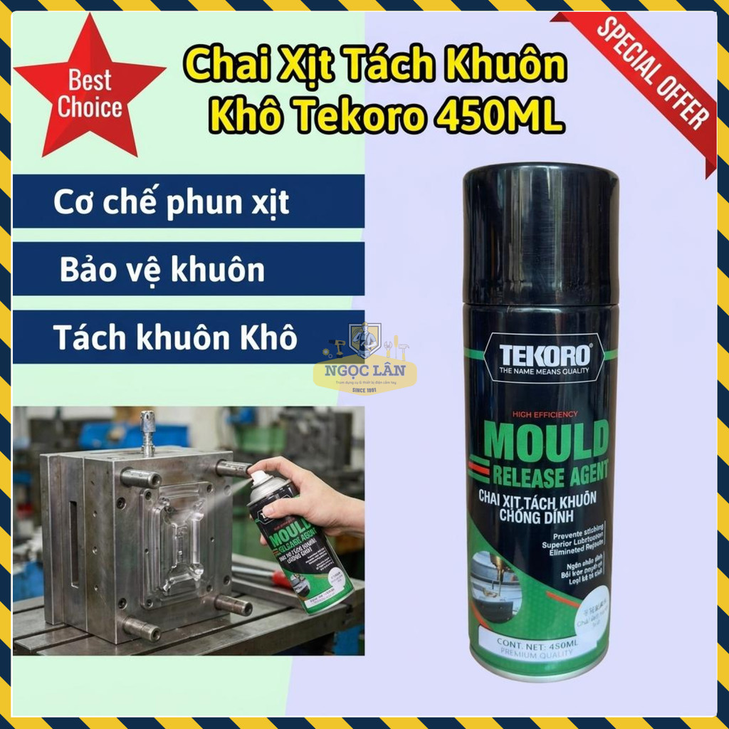 Tekoro 450ML Chai Xịt Tách Khuôn Khô Chống Dính Bảo Vệ Khuôn Mẫu Nội Địa Trung
