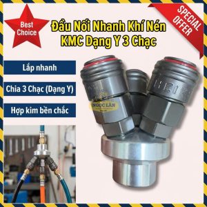 Đầu Nối Nhanh Khí Nén Heike Kiểu Y Chia 3 Chạc cho Ống Hơi Công Nghiệp