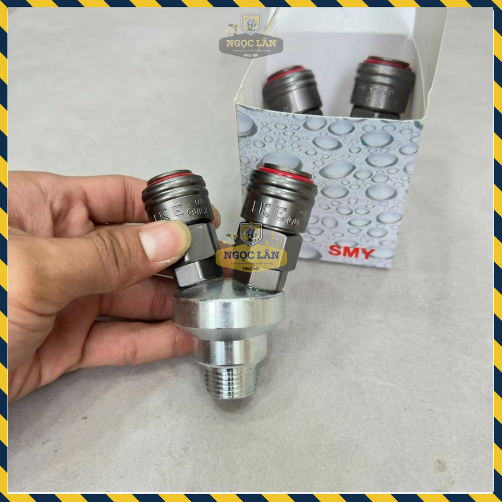 Đầu Nối Nhanh Khí Nén Heike Kiểu V Chia 2 Chạc Ren Ngoài - Ảnh 4