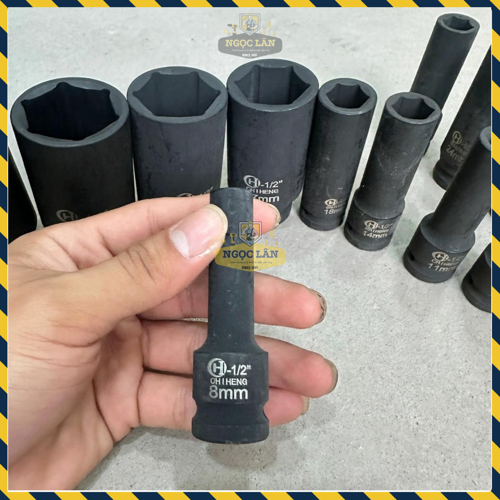 Đầu Tuýp Dài 1/2 inch CHI HENG Siêu Cứng Chịu Va Đập 8-36mm - Ảnh 8