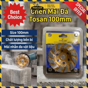 Chén Mài Đá Tosan 100mm Chuyên Dụng Bê Tông, Đá Hoa Cương, Marble
