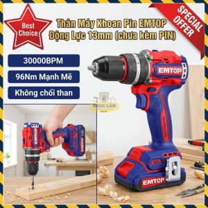 Thân Máy Khoan Pin Động Lực EMTOP Brushless 13mm 96Nm ECIDL209681