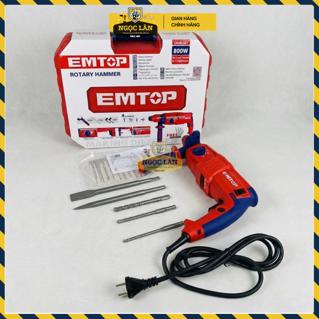 Máy Khoan Đục 3 Chức Năng EMTOP 800W ERHRL801 - Ảnh 4