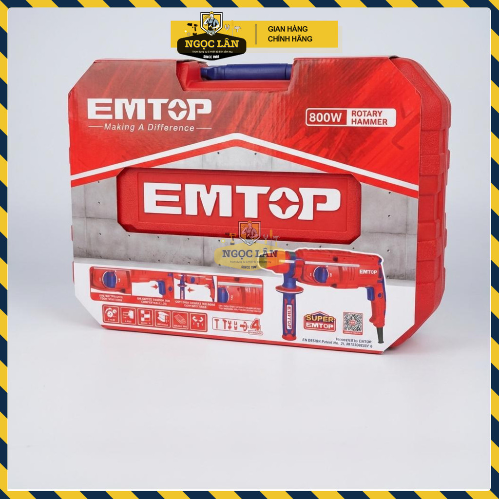 Máy Khoan Đục 3 Chức Năng EMTOP 800W ERHRL801 - Ảnh 8