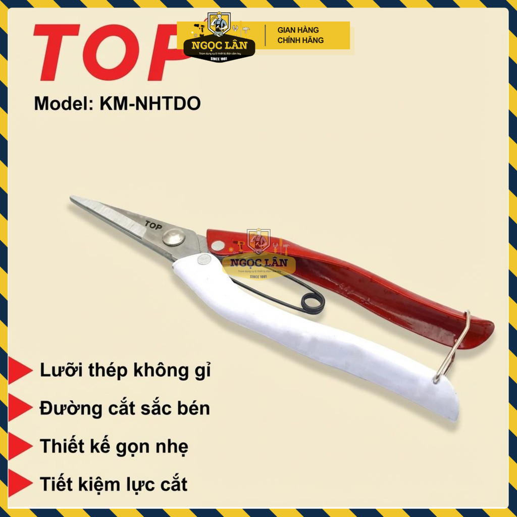 Kéo Cắt Tỉa Cành Cây Hái Quả TOP Lưỡi Nhọn 8 Inch (200mm) Thép Không Gỉ - Ảnh 6
