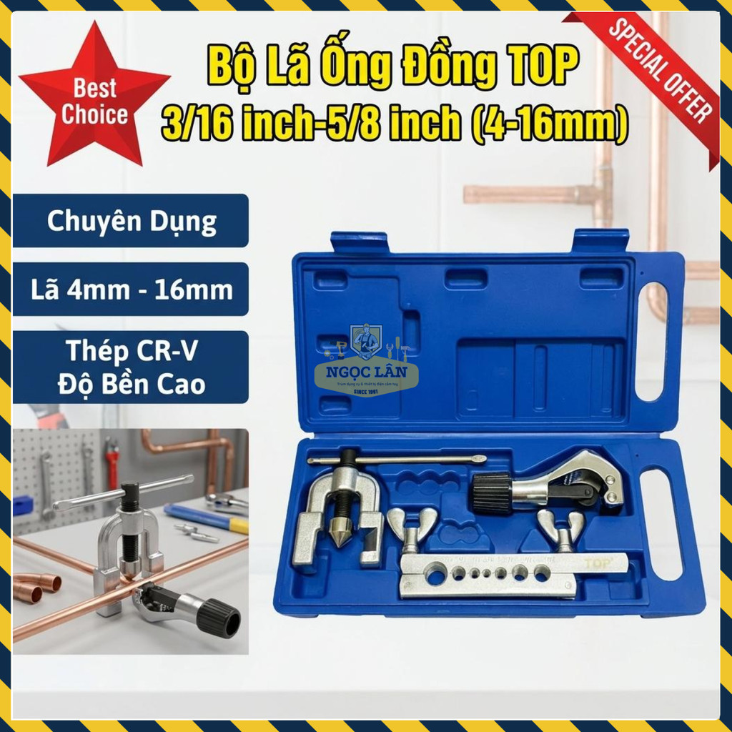 Bộ Lã Ống Đồng Chính Hãng TOP 3/16"-5/8" (4-16mm) Thép CR-V