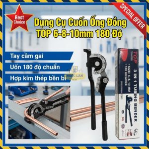 Dụng Cụ Uốn Ống Đồng TOP 6-8-10mm Bẻ Góc 180 Độ Thép Bền