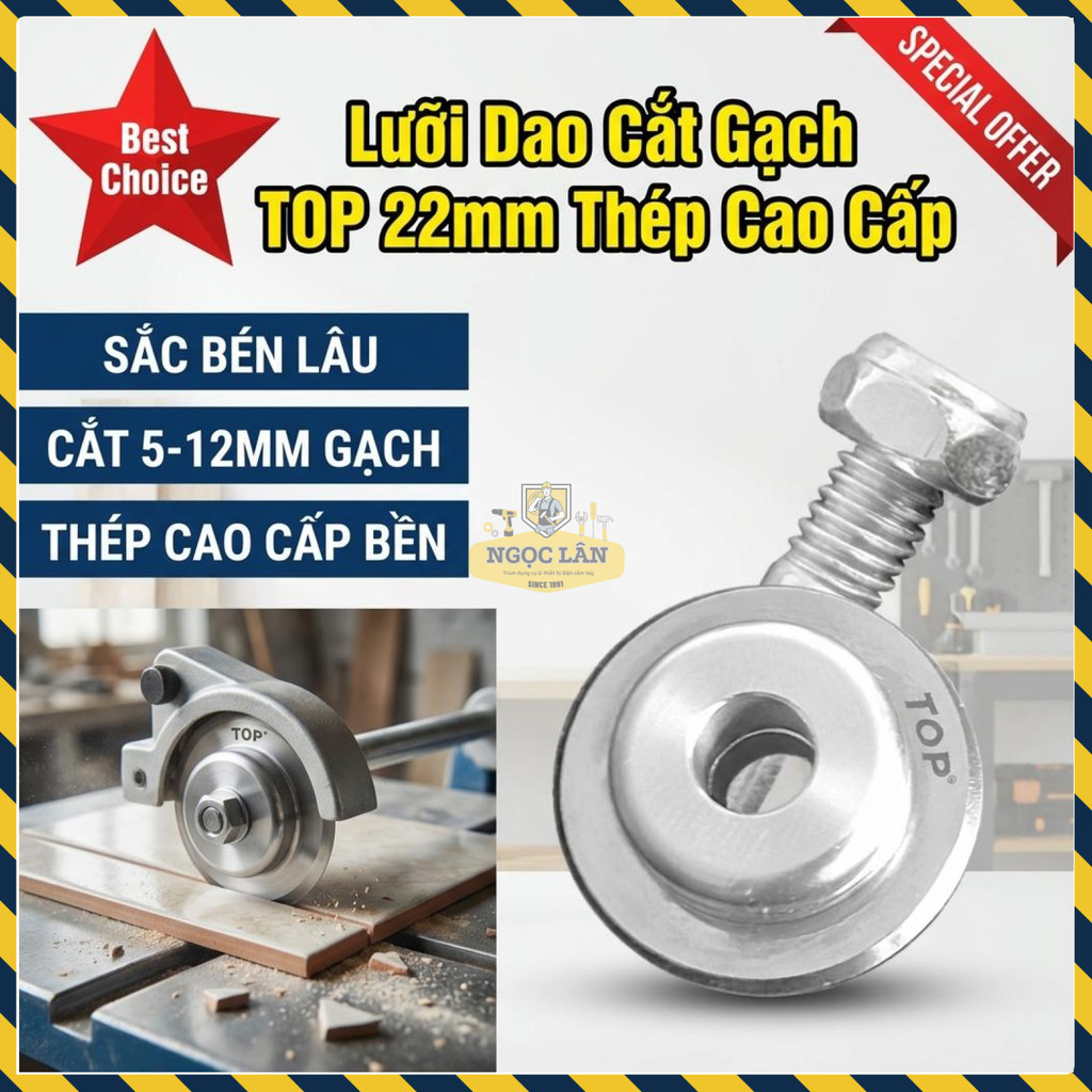 Lưỡi Cắt Gạch Thủ Công TOP 22mm Thay Thế Thép Cao Cấp Chính Hãng