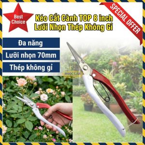 Kéo Cắt Tỉa Cành Cây Hái Quả TOP Lưỡi Nhọn 8 Inch (200mm) Thép Không Gỉ