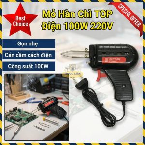 Mỏ Hàn Chì Điện Cầm Tay TOP 100W 220V Sửa Chữa Điện Tử Gia Dụng