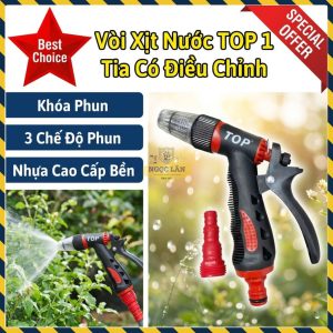 Vòi Xịt Rửa Xe Tưới Cây Đa Năng TOP 1 Tia Điều Chỉnh Cao Cấp