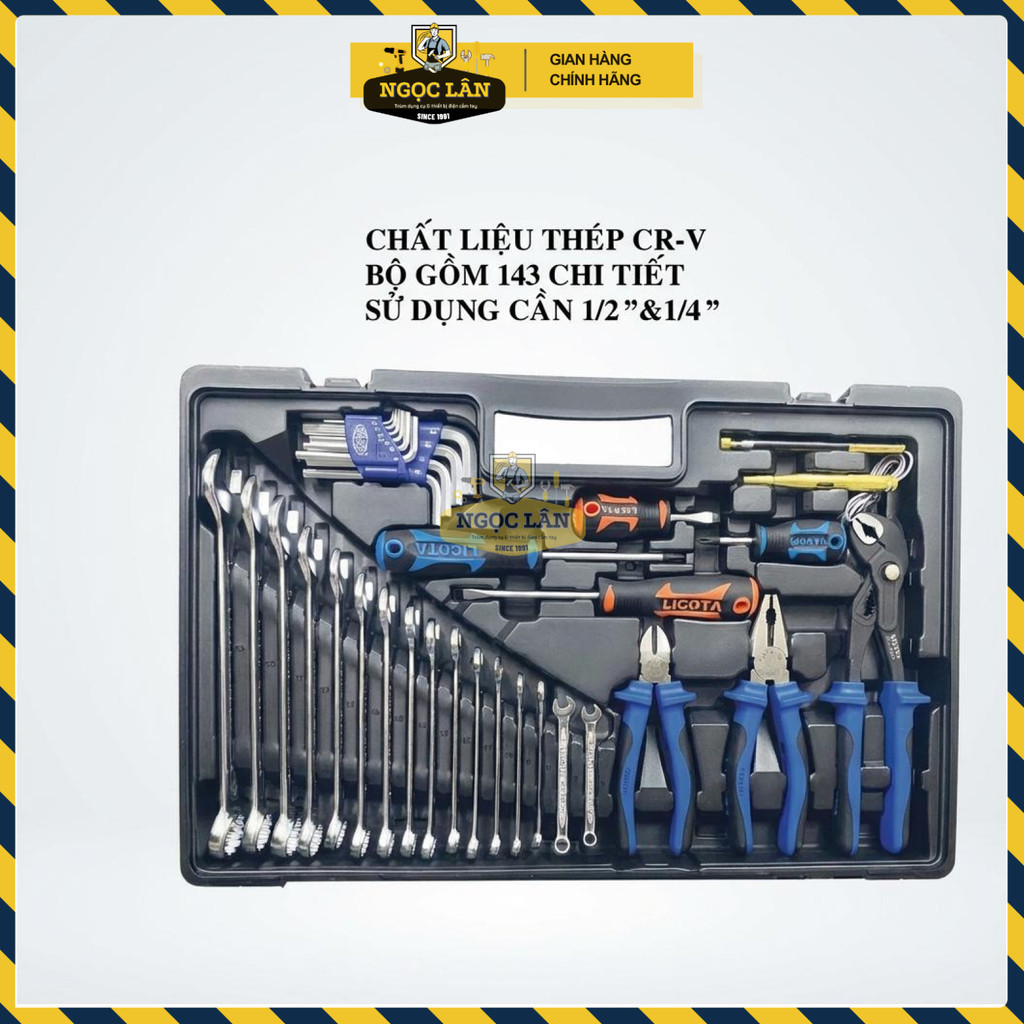 Bộ Tuýp Dụng Cụ Sửa Chữa LICOTA 143 Chi Tiết Thép CR-V Đa Năng - Ảnh 2