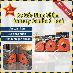 Combo 3 Cỡ Ke Góc Nam Châm Century Định Hình Góc Hàn 25/50/75LBS