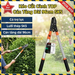 TOP Kéo Cắt Cành Trợ Lực, Cán Tăng Dài 96cm, Lưỡi SK5, Hợp Kim Nhôm