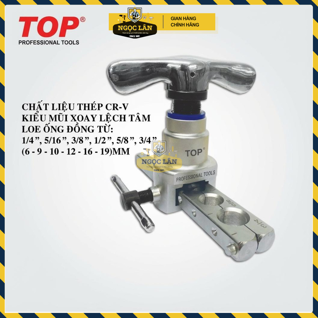 Bộ Lã Ống Đồng Lệch Tâm TOP Thép CR-V Kẹp Ống 1/4"-3/4" - Ảnh 4