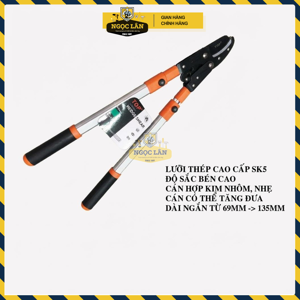 TOP Kéo Cắt Cành Trợ Lực, Cán Tăng Dài 96cm, Lưỡi SK5, Hợp Kim Nhôm - Ảnh 5