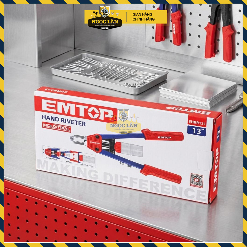 Kìm Rút Rivet EMTOP Thân Nhôm Cao Cấp 13 Inch Đa Chất Liệu EHRR131 - Ảnh 5