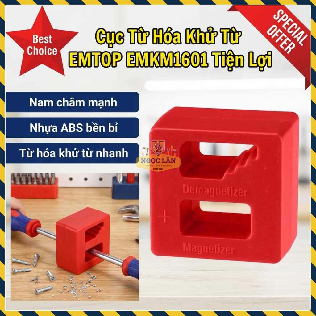 Dụng cụ Từ Hóa Khử Từ Tua Vít EMTOP Nam Châm Mạnh EMKM1601