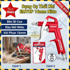 Béc xịt hơi EMTOP Đầu Nối Nitto 16mm Vệ Sinh Công Nghiệp (EASGB0301J)