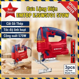 Cưa Lộng Điện EMTOP EJSW5701 570W Điều Tốc Cắt Gỗ Thép