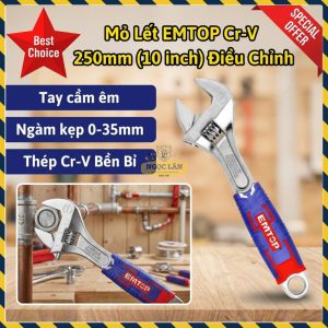 Mỏ Lết Điều Chỉnh EMTOP Cao Cấp Cr-V 250mm (10 Inch) EAWH131001