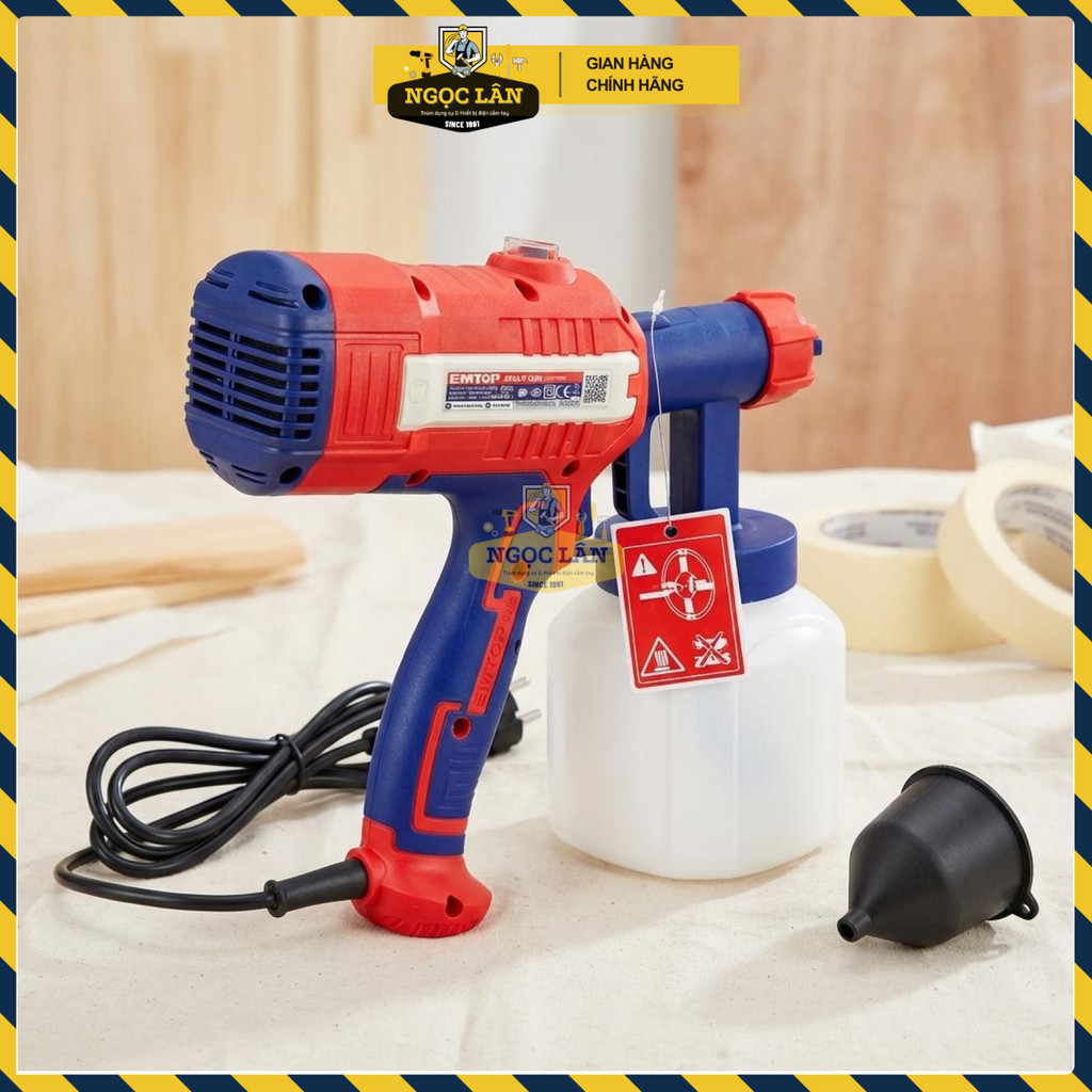 Máy Phun Sơn Điện Cầm Tay EMTOP 450W Chính Hãng ESGN35001 - Ảnh 4
