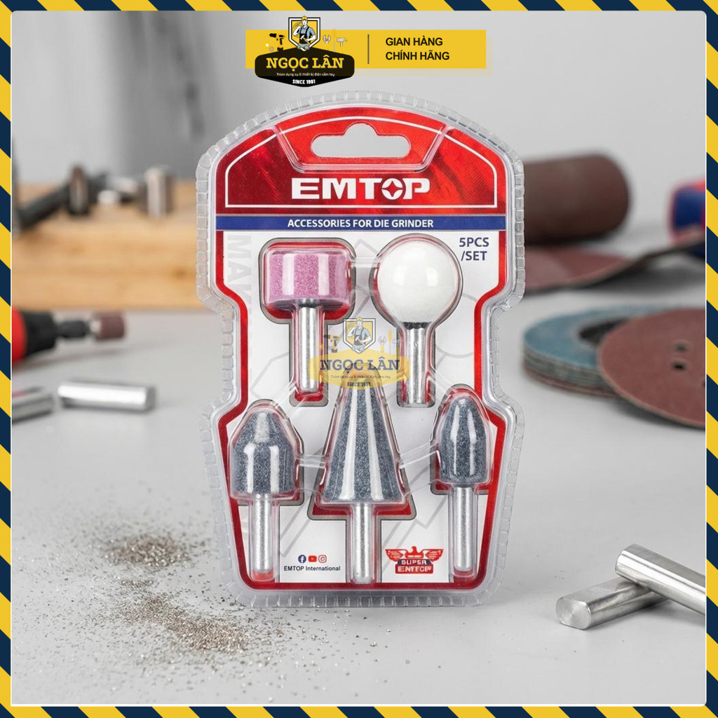 EMTOP Phụ Kiện Máy Mài Khuôn, Bộ 5 Chi Tiết Đa Năng Thân 6mm (EAKB0502) - Ảnh 6
