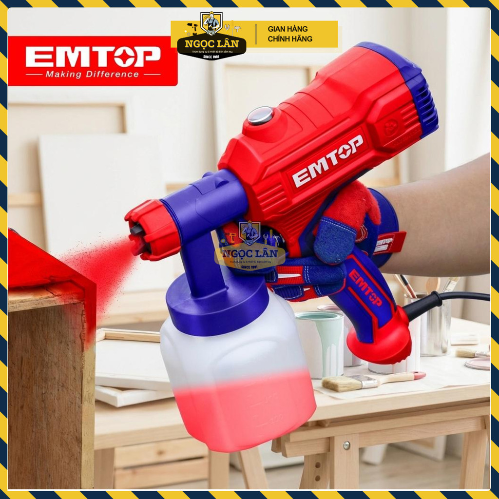 Máy Phun Sơn Điện Cầm Tay EMTOP 450W Chính Hãng ESGN35001 - Ảnh 6