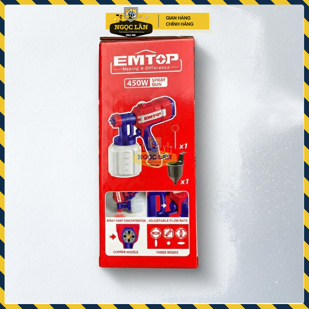 Máy Phun Sơn Điện Cầm Tay EMTOP 450W Chính Hãng ESGN35001 - Ảnh 9