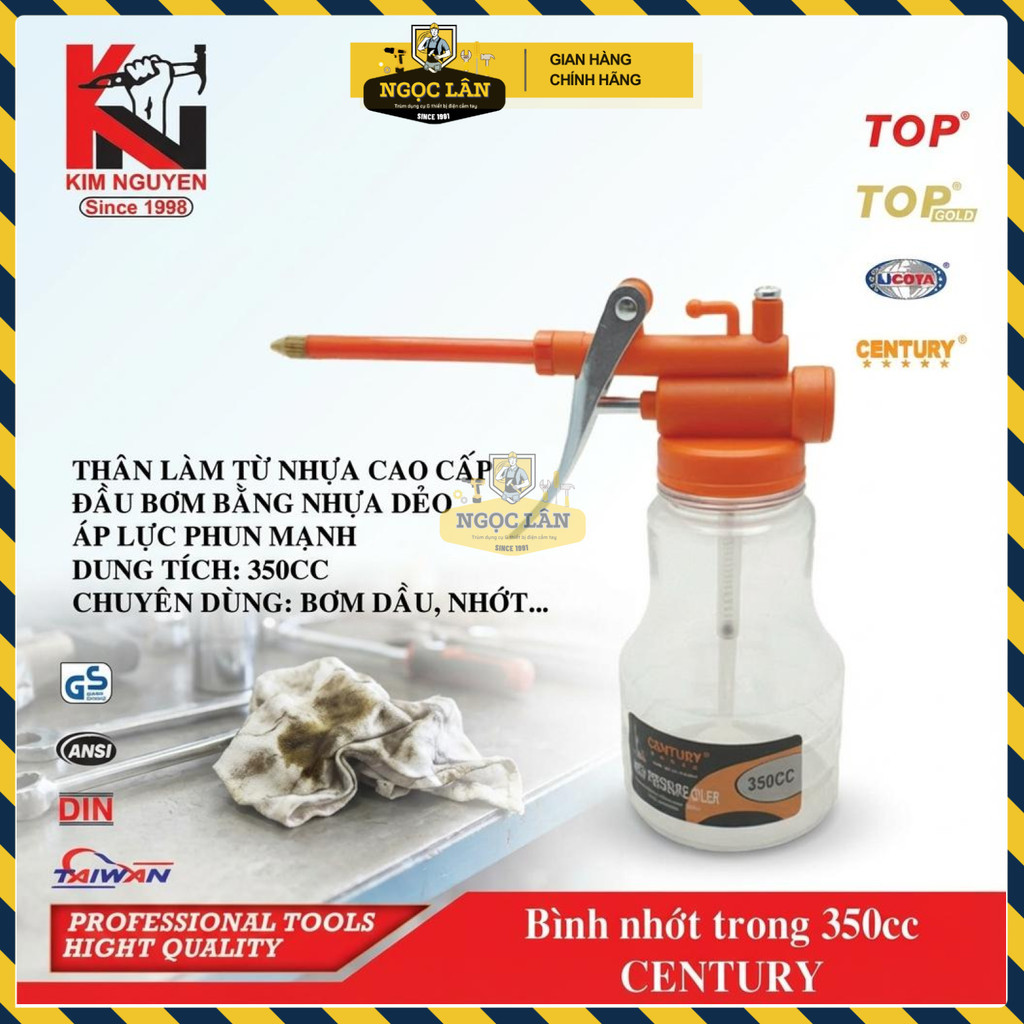 Bình Bơm Nhớt Century 350CC Vỏ Trong Suốt, Bảo Trì Máy Móc Gia Đình - Ảnh 5