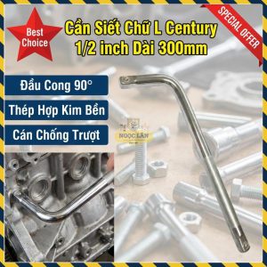 Cần Siết L Century Đầu Cong 1/2 inch Dài 300mm Cán Chống Trượt